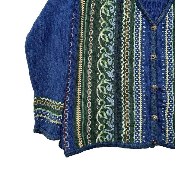 Jantzen Sweater Women's Size Vintage XL Blue Button Front Cardigan Sweater - Picture 6 of 11